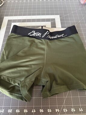 Born Primitive Olive Athletic Bike Shorts with Black Waistband